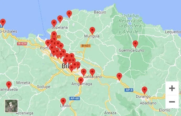 Mapa de ubicaciones de Mis Psicólogos